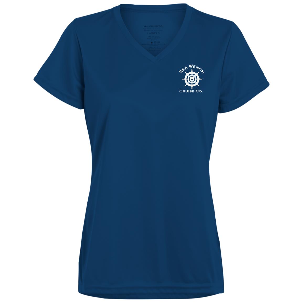 Ladies' Instant Pirate/Logo Moisture-Wicking V-Neck Tee