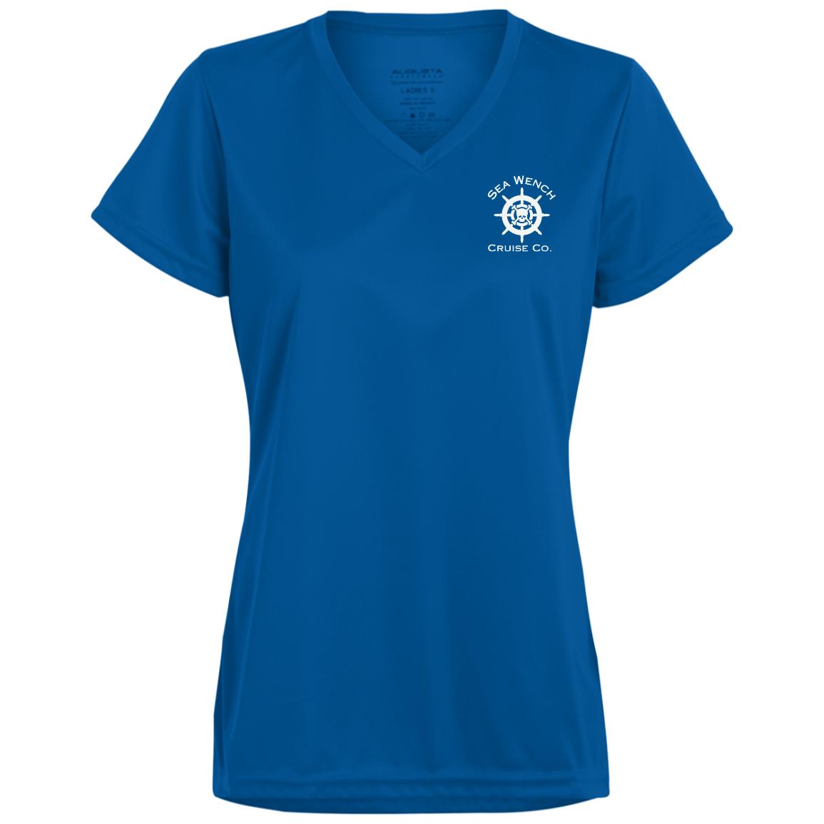 Ladies' Instant Pirate/Logo Moisture-Wicking V-Neck Tee
